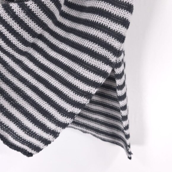 EILEEN FISHER 100% ORGANIC LINEN SS Striped Knit Tunic Top Cover Up Dress MEDIUM - Picture 11 of 13